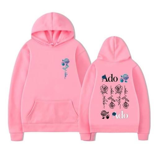 Hoodies ADO Tour Print Langarm Sweatshirt Vintage Casual Große Größe Pullover Männer Frauen Lose Jacke-Pink||m von Haseller