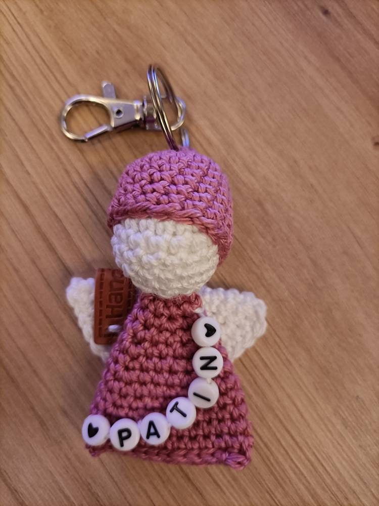 Individualisiert Schutzengel Schlüsselanhänger Gehäkelt Engel Anhänger Handmade Individualisiert Schutzengel Schlüsselanhänger Gehäkelt Engel Anhänger Handmade von HasenMama