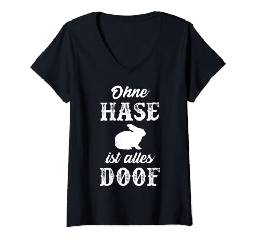 Damen Hase Hasenliebhaber Hasenzüchter Geschenk lustiges Hasen T-Shirt mit V-Ausschnitt Damen Hase Hasenliebhaber Hasenzüchter Geschenk lustiges Hasen T-Shirt mit V-Ausschnitt von Hasenbesitzer Hasenhalter Geschenke lustig