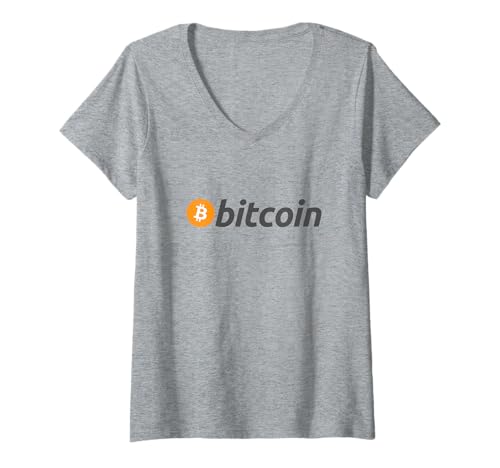 Damen Bitcoins T-Shirt mit V-Ausschnitt von HashRate Threads