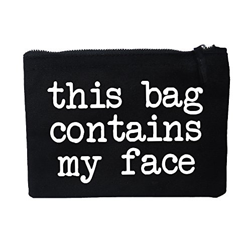 HASHTAGSTUFF Damen Clutch mit Spruch/Verschiedene Sprüche auswählbar/Schwarz/Tasche/Kosmetiktasche/Handtasche/Kulturbeutel/lässig FACE von Hashtagstuff