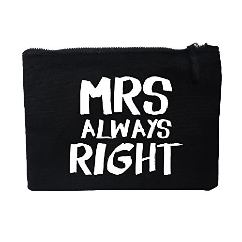 HASHTAGSTUFF Damen Clutch mit Spruch/Verschiedene Sprüche auswählbar/Schwarz/Tasche/Kosmetiktasche/Handtasche/Kulturbeutel/lässig MRS Right von Hashtagstuff