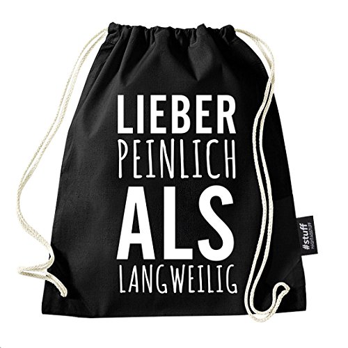 Hashtagstuff® Turnbeutel mit Sprüchen Designs auswählbar Kordel Schwarz Spruch Rucksack Jutebeutel Sportbeutel Gymbag Beutel Hipster Peinlich von Hashtagstuff