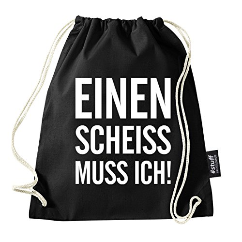 Hashtagstuff® Turnbeutel mit Sprüchen Designs auswählbar Kordel Schwarz Spruch Rucksack Jutebeutel Sportbeutel Gymbag Beutel Hipster Scheiss von Hashtagstuff