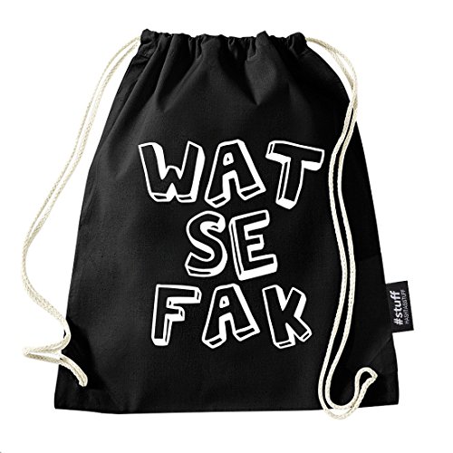 Hashtagstuff® Turnbeutel mit Sprüchen Designs auswählbar Kordel Schwarz Spruch Rucksack Jutebeutel Sportbeutel Gymbag Beutel Hipster WTF von Hashtagstuff