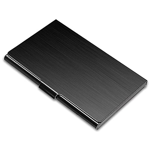 Haslbeck Visitenkartenetui, Schmales Visitenkartenetui, Metallkartenetui, GeldböRse, Namenskartenhalter, Schnallenverschluss, Schwarz von Haslbeck