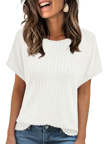 Haslike Damen-Sommer-Pullover, lockere Passform, T-Shirt, Tops, Business, elegant, legere Blusen, weiß, XXL Haslike Damen-Sommer-Pullover, lockere Passform, T-Shirt, Tops, Business, elegant, legere Blusen, weiß, XXL von Haslike