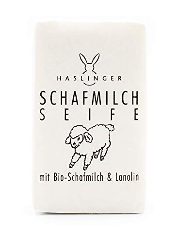 Haslinger 6046 Schafmilch Seife handverpackt in Papier, 150 g von Haslinger