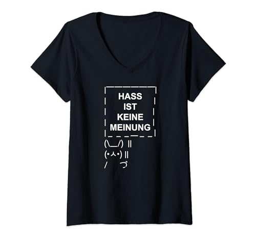 Damen Hass ist keine Meinung Gemeinsam gegen Hass dulden wir nicht T-Shirt mit V-Ausschnitt Damen Hass ist keine Meinung Gemeinsam gegen Hass dulden wir nicht T-Shirt mit V-Ausschnitt von Hass ist keine Meinung