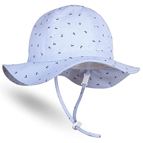 Hat Professor Baby Sonnenhut Einstellbar Atmungsaktiv Sonnenschutz Sommerhut für Kleinkinder Mädchen Jungen Kappe Mütze Fischerhut mit Breiter Krempe und UV-Schutz UPF 50+ Unisex Cap Hut von Hat Professor