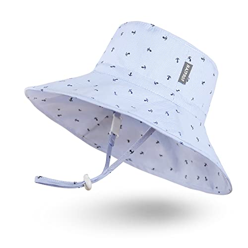 Hat Professor Baby Sonnenhut Einstellbar Atmungsaktiv Sonnenschutz Sommerhut für Kleinkinder Mädchen Jungen Kappe Mütze Fischerhut mit Breiter Krempe und UV-Schutz UPF 50+ Unisex Cap Hut von Hat Professor