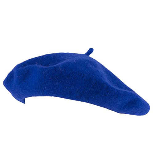 Hat To Socks Einfarbige Baskenmütze aus Wollgemisch für Damen und Herren (Königsblau) von Hat To Socks