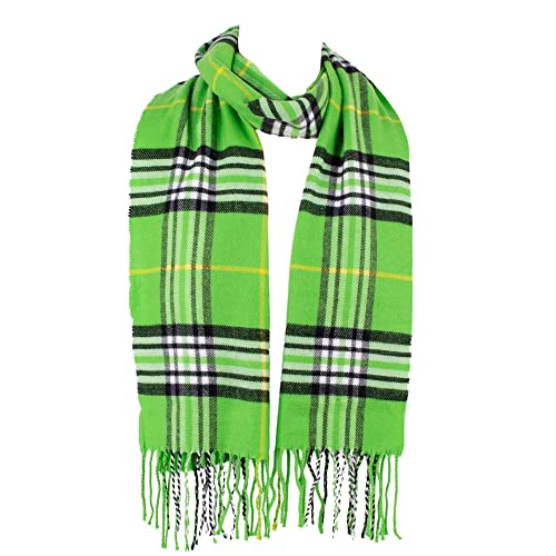 Hat To Socks Herrlich Weicher Klassisch Karierter Winterschal für Damen und Herren - Warm und Elegant (Lime) von Hat To Socks