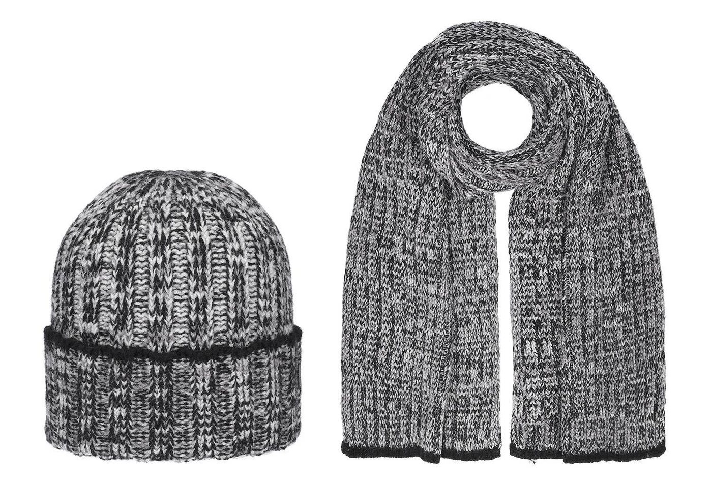 Hat You Strickmütze Herren Winter Set aus zweifarbigem Mouline-Garn von Hat You