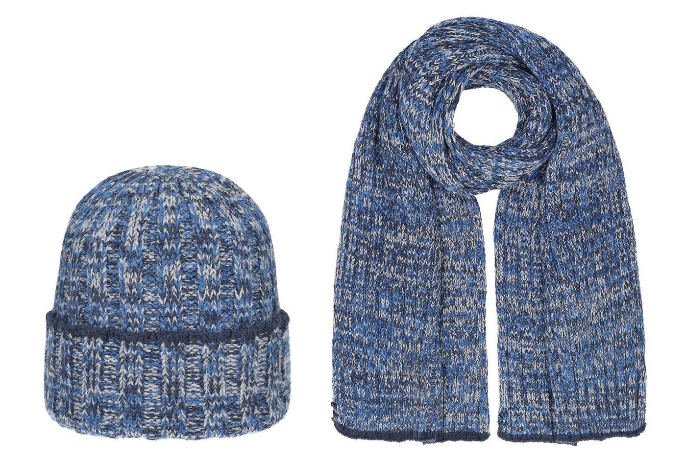 Hat You Strickmütze Herren Winter Set aus zweifarbigem Mouline-Garn von Hat You