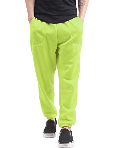 Herren Fleece-Sweathose, leicht, elastisch, mit Kordelzug, 1ih02_neon, Groß von Hat and Beyond