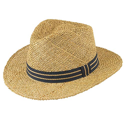 HatBee Fedora Strohhut Jacopo Seegras Marine XXL von HatBee