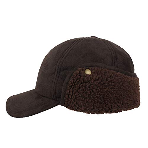 HatBee Winterbasecap mit Ohrenklappen Braun XL/60-61 von HatBee
