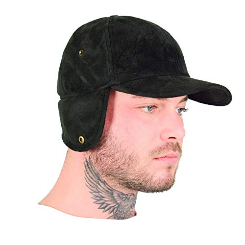 HatBee Winterbasecap mit Ohrenklappen Schwarz L/58-59 von HatBee