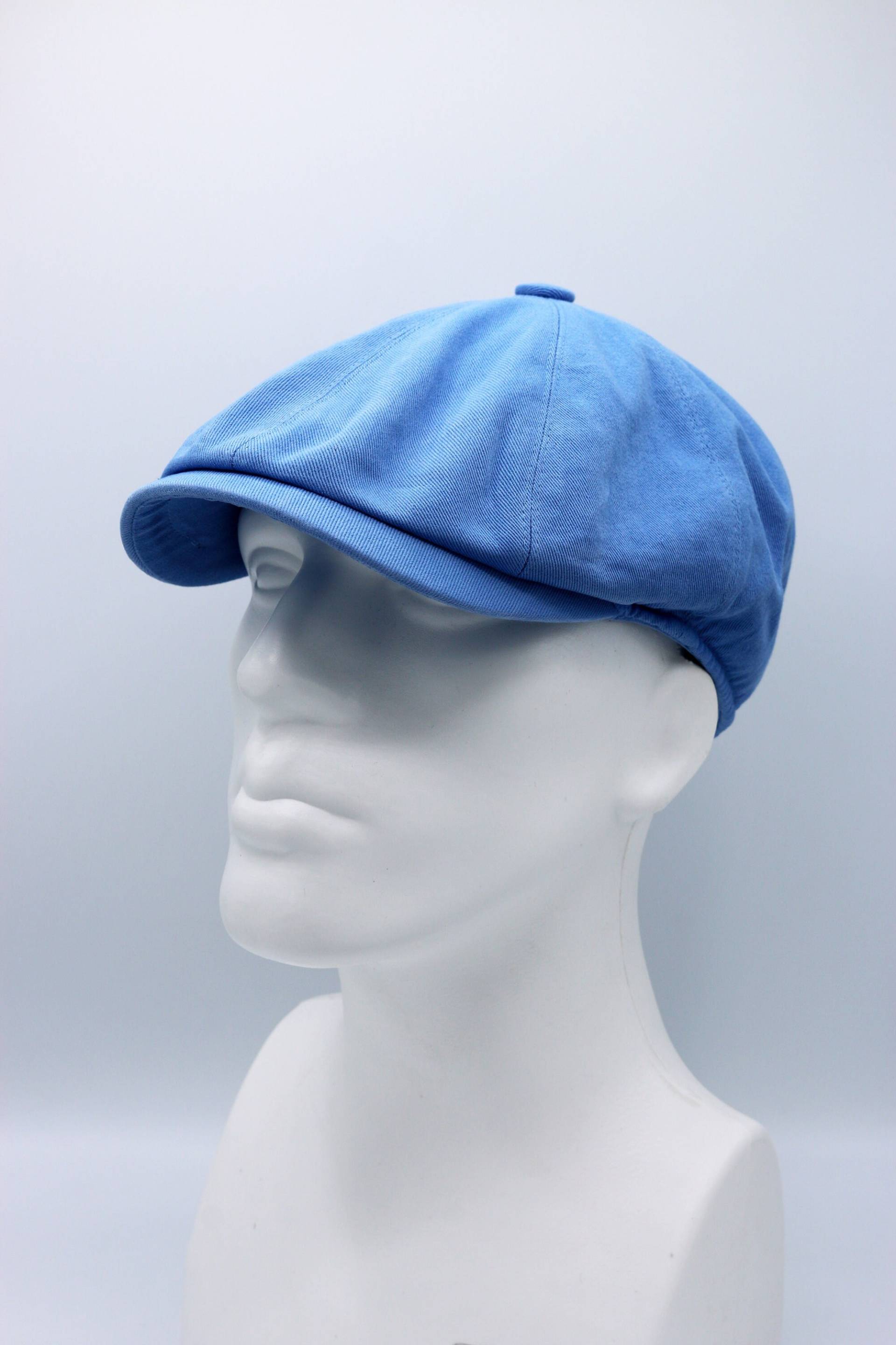 Verkauf. - Baby Blau Baumwolle Pygment Färbung Sommer 8 Panels Cap, Peaky Blinders Hut, Baker Boy Ivy League Black Friday von HatCapCo