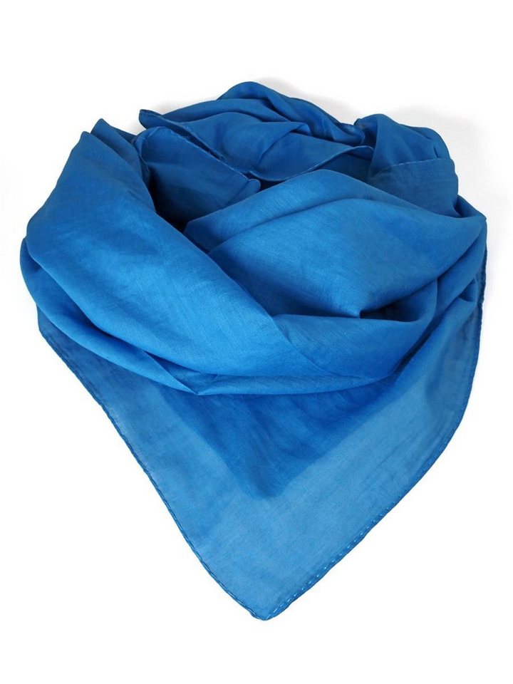 Hathi Halstuch Tuch Halstuch 100% Baumwolle unifarben azurblau, ca. 100 x100 cm, (1-St) von Hathi