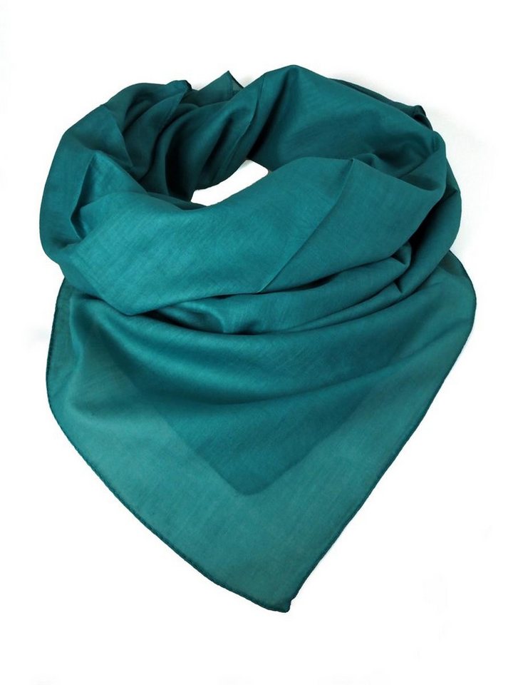 Hathi Halstuch Tuch Halstuch 100% Baumwolle unifarben petrol, ca. 100 x100 cm, (1-St) von Hathi