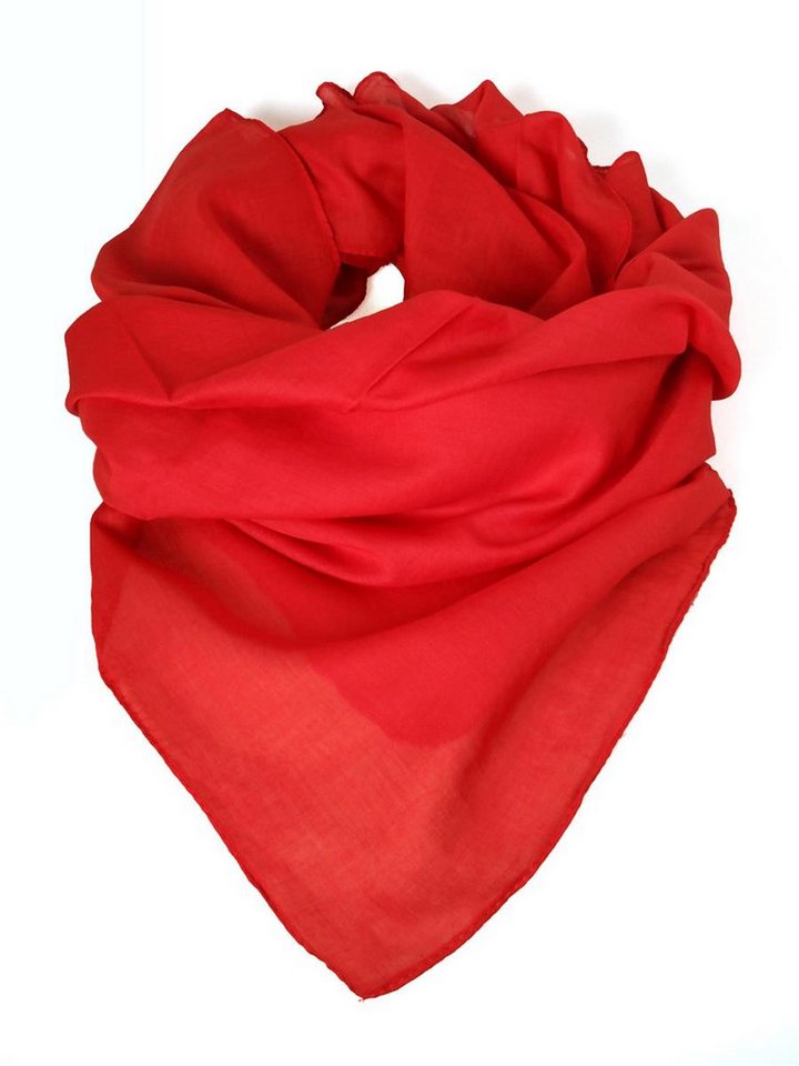 Hathi Halstuch Tuch Halstuch 100% Baumwolle unifarben rot, ca. 100 x100 cm, (1-St) von Hathi