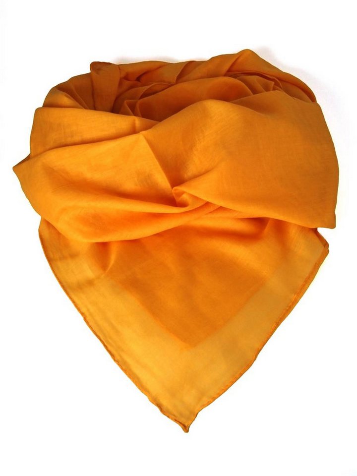 Hathi Halstuch Tuch Halstuch 100% Baumwolle unifarben safran-gelb, ca. 100 x100 cm, (1-St) von Hathi