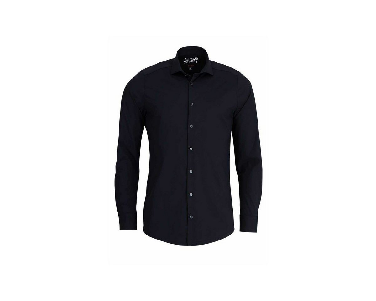 Hatico Langarmhemd Langarm FreizeitHemd für Herren in schwarz (1-tlg) von Hatico