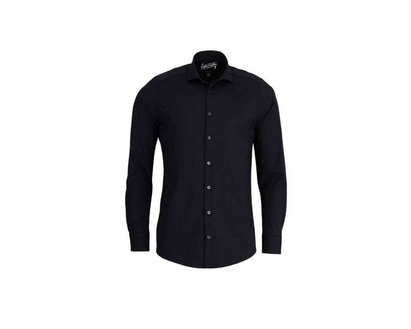 Hatico Langarmhemd Langarm FreizeitHemd für Herren in schwarz (1-tlg) von Hatico