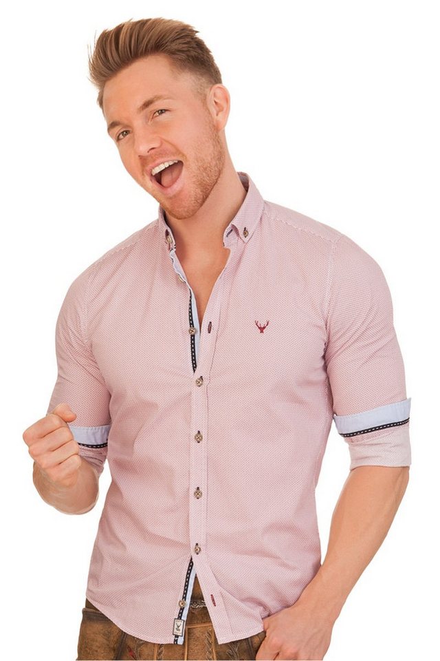 Hatico Trachtenhemd Trachtenhemd - GILMAR - rot von Hatico