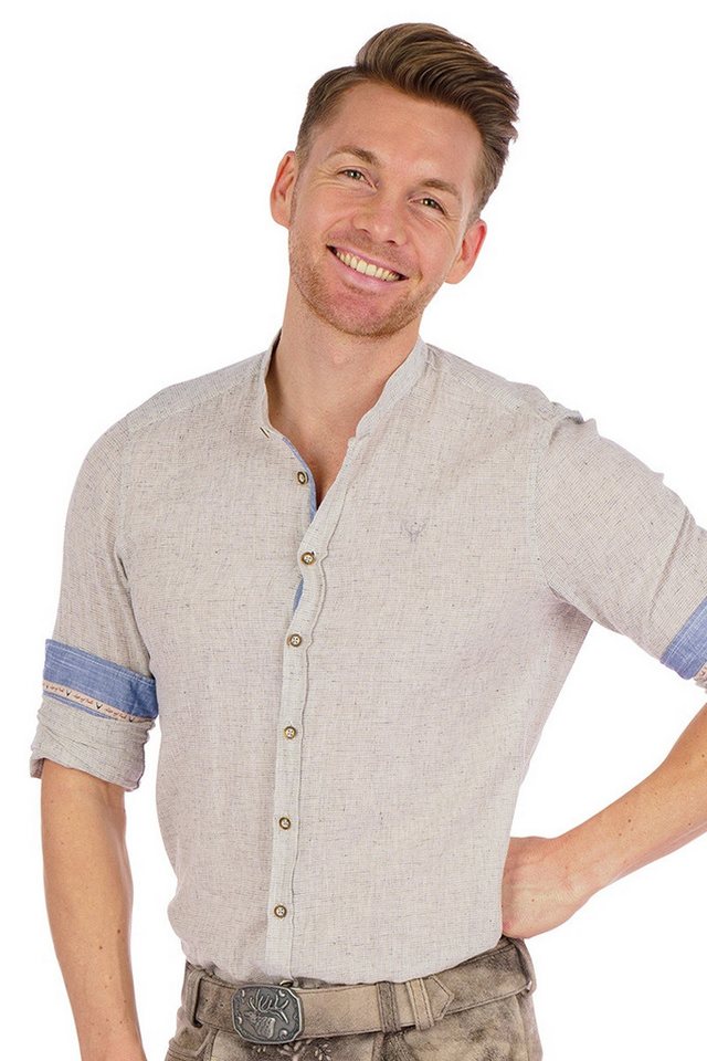 Hatico Trachtenhemd Trachtenhemd - MALWIN - greige von Hatico