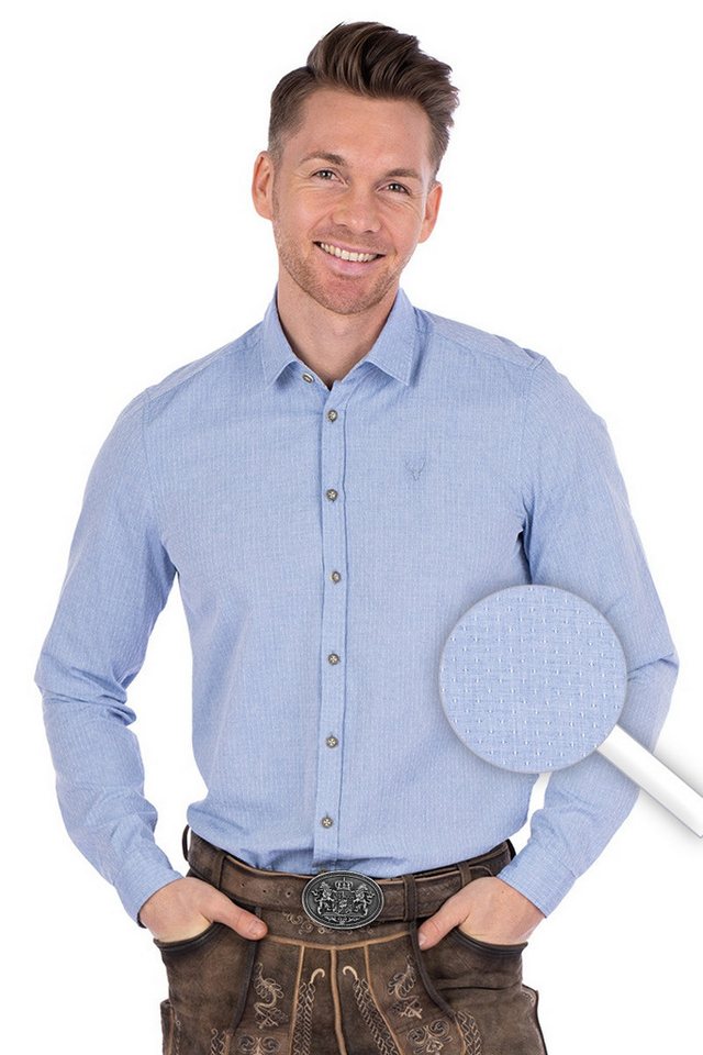 Hatico Trachtenhemd Trachtenhemd - MARCOS - hellblau von Hatico