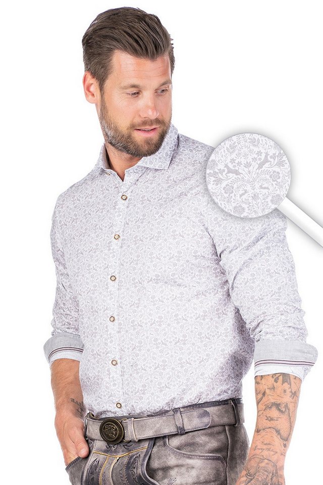 Hatico Trachtenhemd Trachtenhemd - RUPRECHT - grau von Hatico