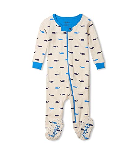 Hatley Baby-Jungen Organic Cotton Footed Sleepsuit Kleinkind-Schlafanzge, Nautical Whales, 6-9 Monate von Hatley
