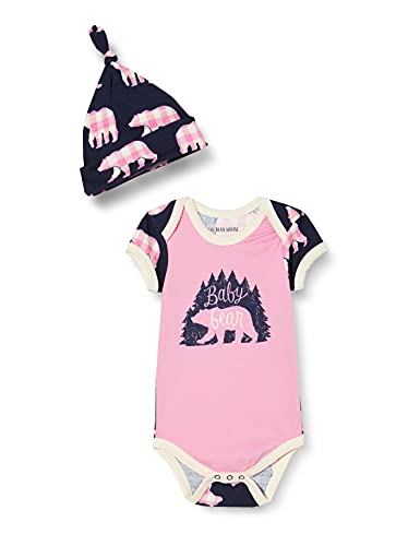 Hatley Baby-Mädchen Body mit Mütze Kleinkindschläfer, Baby Bear Pink, 68 von Little Blue House