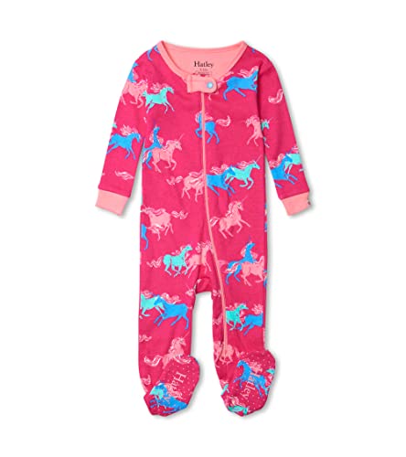 Hatley Baby-Mädchen Organic Cotton Footed Sleepsuit Kleinkind-Schlafanzge, Frolicking Unicorns, 92 von Hatley