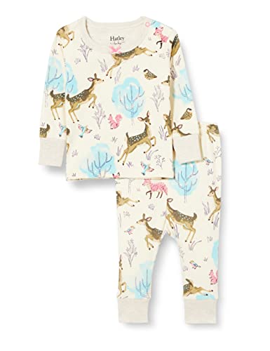 Hatley Baby-Mädchen Organic Cotton Long Sleeve Pyjama Set Pyjamaset, Serene Forest, 9-12 Monate von Hatley