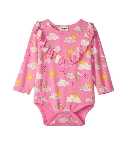 Hatley Baby-Mädchen Ruffle Neck One Piece Kleinkind-Strampelanzug, Rainbow Sunshine, 3-6 Monate von Hatley