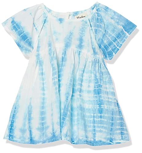 Hatley Baby-Mädchen Woven Dress Kleid, Blaue Batik-Streifen, 98 von Hatley