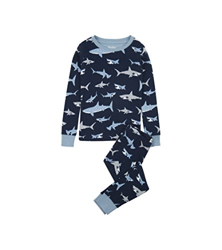 Hatley Boy's Lange Schlafanzüge Long Sleeve Pyjama Pajama Set, Blue, 4 Jahre von Hatley