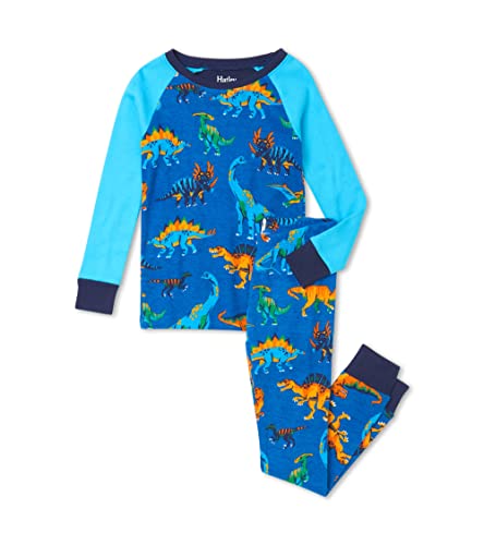 Hatley Boy's Lange Schlafanzüge Raglan Sleeve Pyjama Pajama Set, Blue, 7 Jahre von Hatley