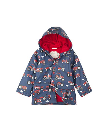 Hatley Boy's Printed Rain Jacket Regenmantel, Blue, 10 Jahre von Hatley