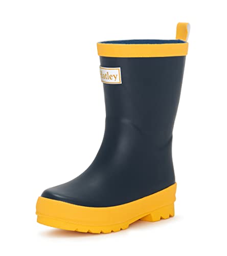 Hatley Classic Rain Boot, Wellington Unisex Niños Classic Wasserstiefel, Azul Marino/Amarillo, 34 EU von Hatley