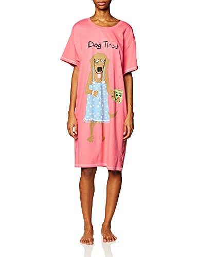 Hatley Damen Dog Tired Mugs Nachthemd, Rosa, One Size Hatley Damen Dog Tired Mugs Nachthemd, Rosa, One Size von Little Blue House