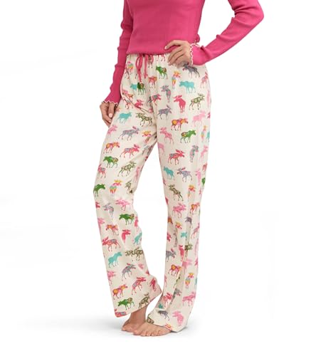 Hatley Damen Jersey Pajama Pants Pyjamaunterteil, Gemusterter Elch, M EU von Hatley