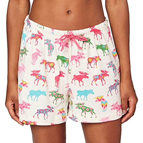 Hatley Damen Pajama Boxer Shorts Pyjamaunterteil, Gemusterter Elch, Small von Hatley