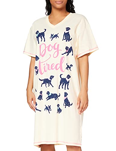 Hatley Damen Sleep Shirt Nachthemd, Bandana Labs Dog Tired, Einheitsgröße EU von Hatley