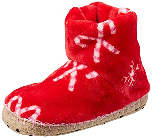 Hatley Fuzzy Fleece Slippers Hausschuh, Candy Cane, 33 EU von Hatley