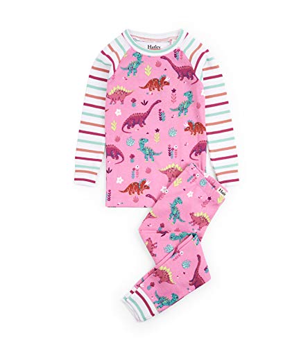 Hatley Girl's Organic Cotton Long Sleeve Printed Pyjama Pajama Set, (Darling Dinos), (Herstellergröße: 10 Jahre) von Hatley